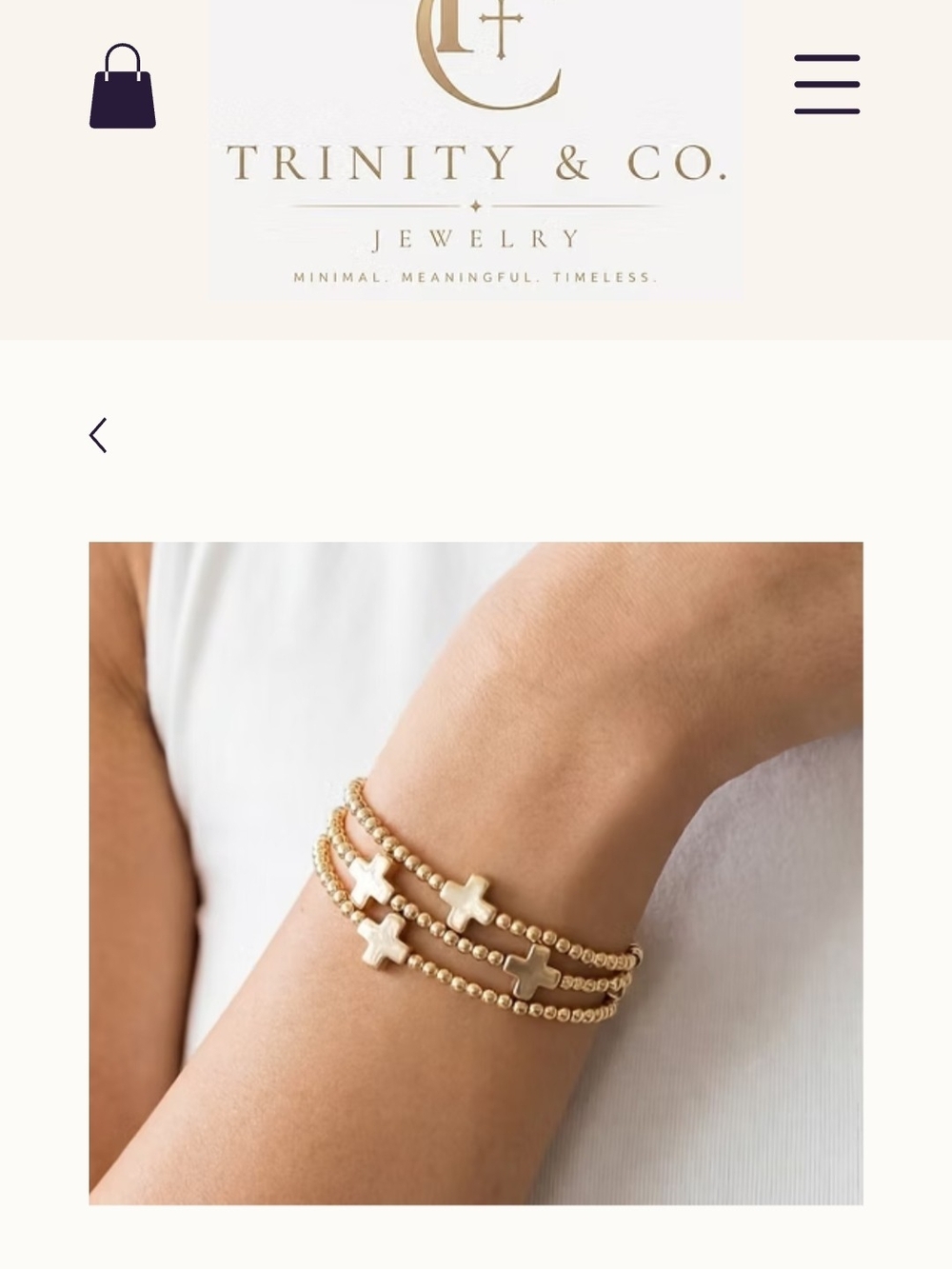 Trinity Gold Cross Bead Wrap Bracelet - Layered Style